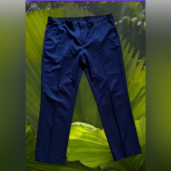 Calvin Klein Wool/Spandex Pants. Blue/ Black Stripes 40X32 Men Pockets - Picture 5 of 16